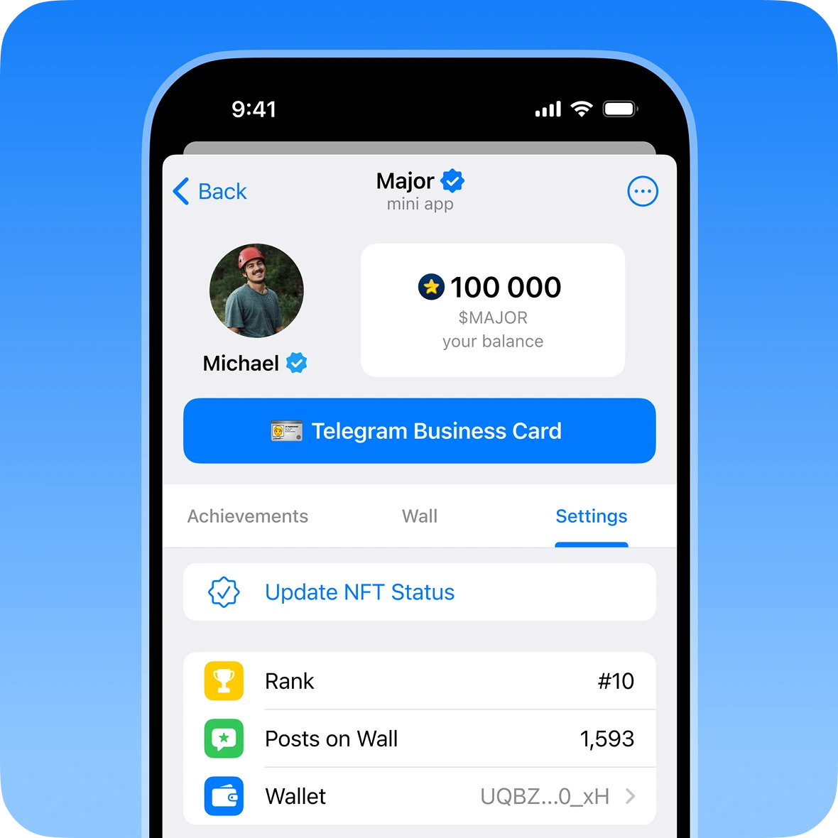 Telegram Business Card